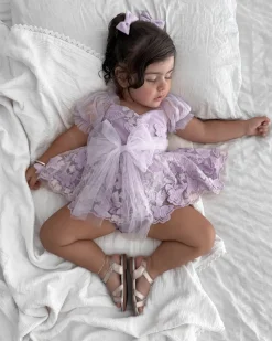 Butterfly Kisses Lilac Pink Rose Baby Girl Romper