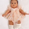 Butterfly Kisses Peach Rose Baby Girl Romper