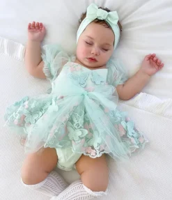 Butterfly Kisses Peppermint Pink Baby Girl Romper