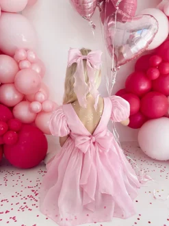 Candy Pink Organza Girls Hair Bow
