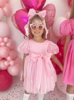 Candy Pink Organza Girls Hair Bow
