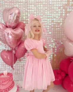 Candy Pink Organza Girls Hair Bow