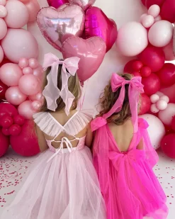 Candy Pink Organza Girls Hair Bow