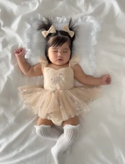 Champagne Swan Lake Baby Girl Tulle Hair Accessories