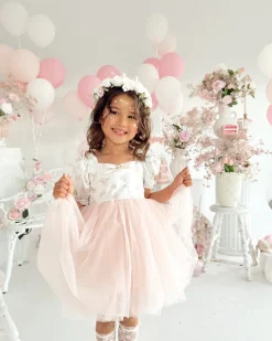 Cosette Perfect Pink Girls Floral Party Dress