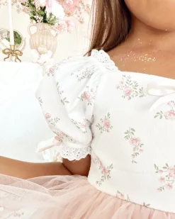 Cosette Perfect Pink Girls Floral Party Dress