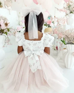 Cosette Perfect Pink Tulle Girls Hair Bow