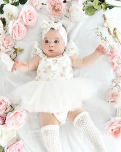 Cottage Fairy White Baby Girl Floral Hair Accessories