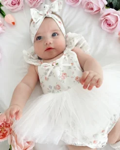 Cottage Fairy White Baby Girl Floral Hair Accessories