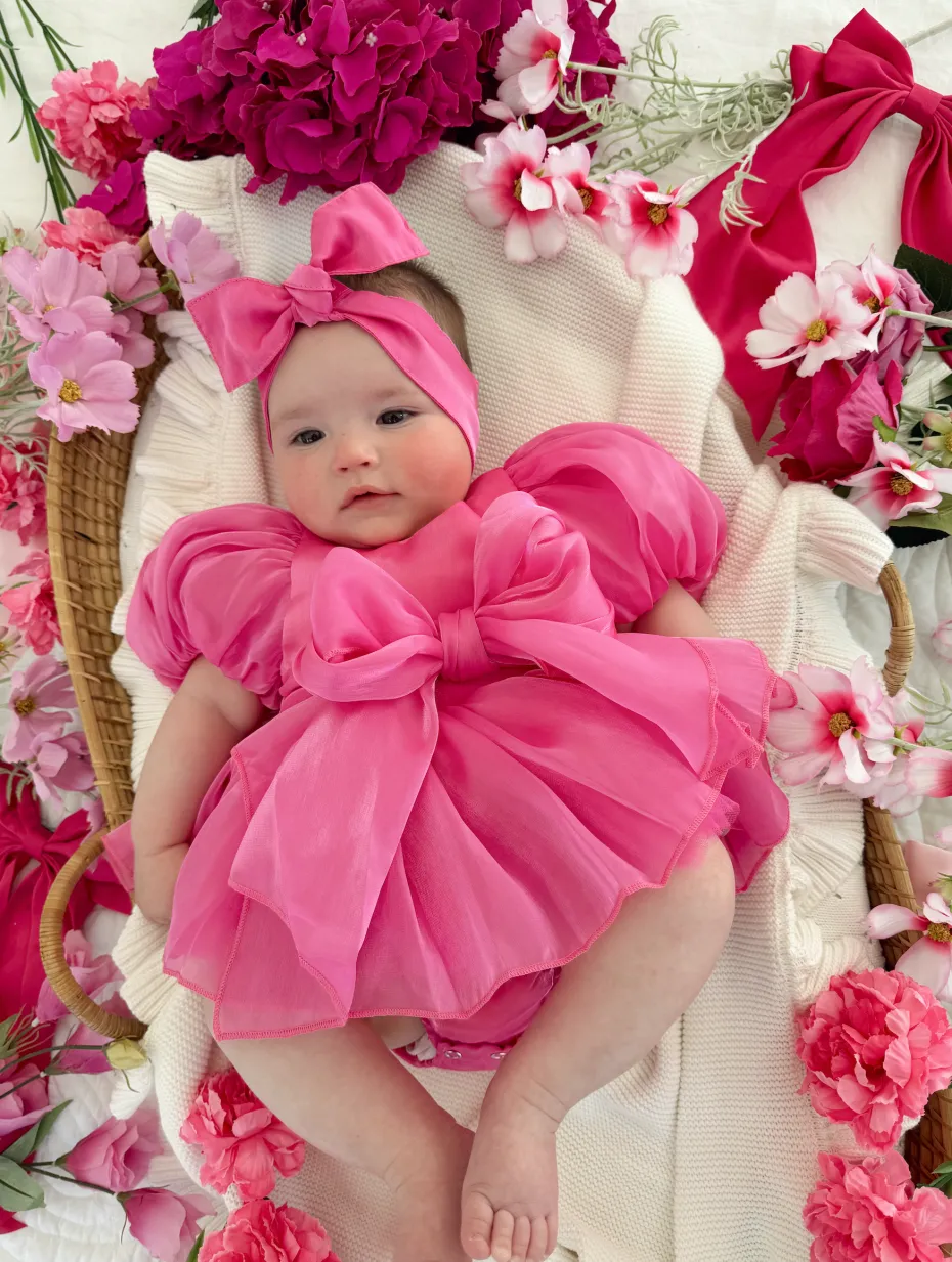 Dolly Fuchsia Pink Baby Girl Romper
