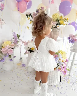 Dolly White Baby Girl Romper