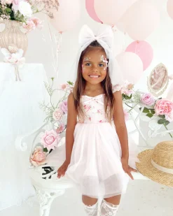 Dottie Candy Pink Tulle Girls Hair Bow