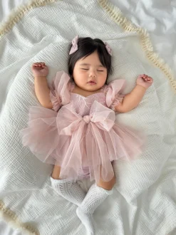 Dusty Pink Sparkle Baby Girls Tulle Hair Accessories