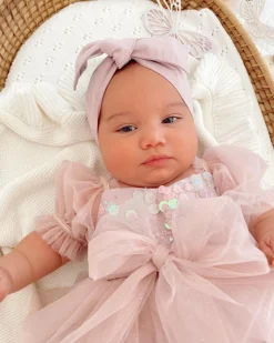 Dusty Pink Sparkle Baby Girls Tulle Hair Accessories