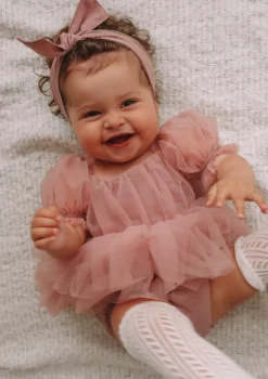 Dusty Rose Baby Girl Tulle Hair Accessories