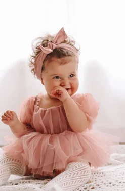 Dusty Rose Baby Girl Tulle Hair Accessories