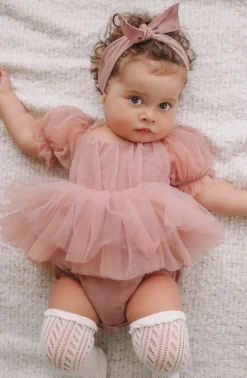 Dusty Rose Baby Girl Tulle Hair Accessories