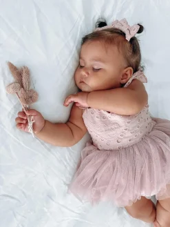 Dusty Rose Broderie Anglaise Baby Girl Hair Accessories