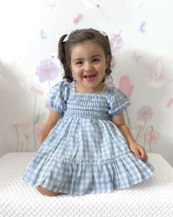 Ella Blue Gingham Baby Girl Hair Accessories