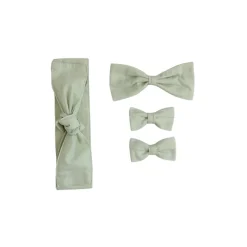 Enchanted Forest Green Baby Girl Tulle Hair Accessories