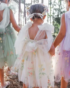Enchanted Rose Forest Green Girls Party Dress
