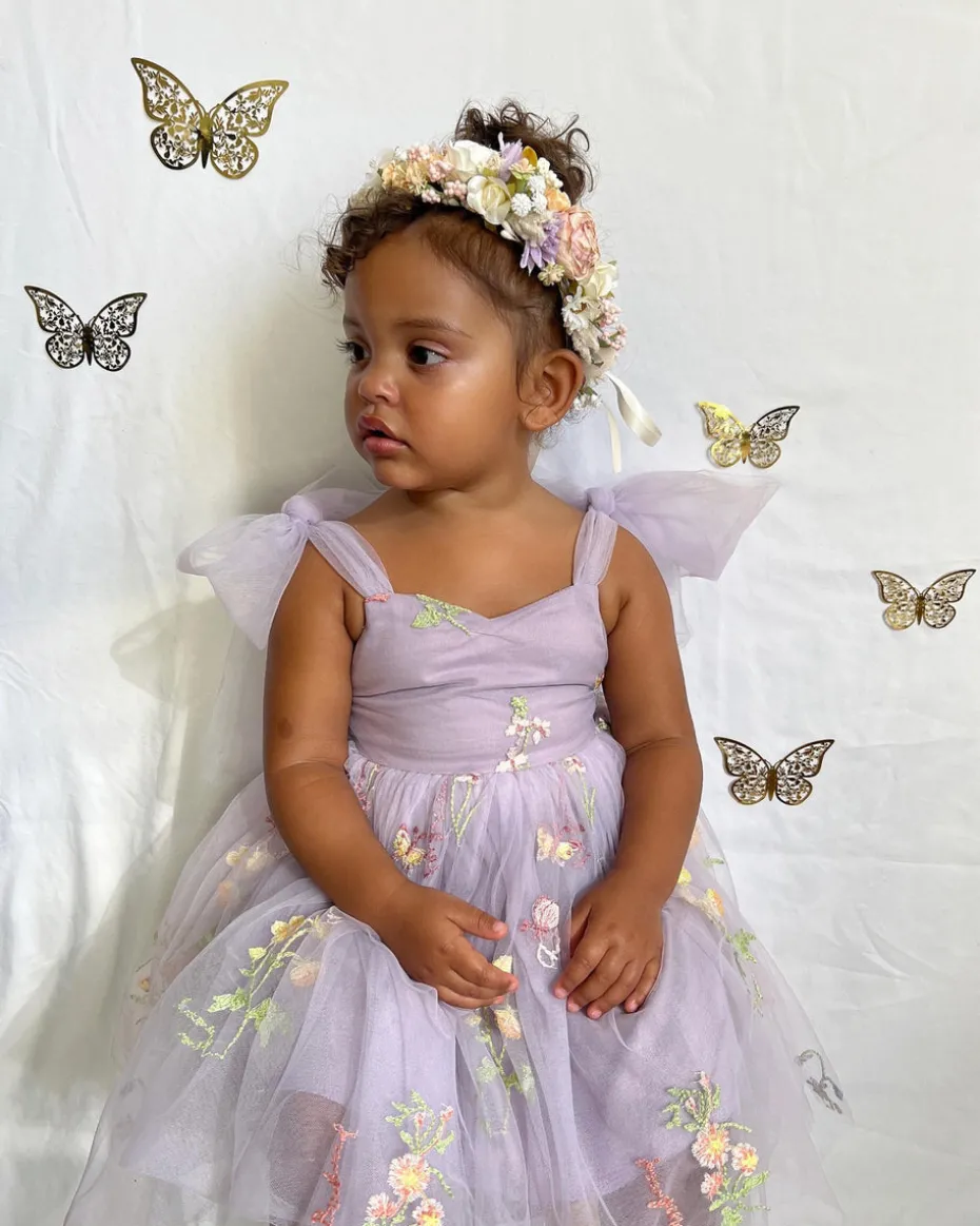 Enchanted Rose Lavender Girls Party Dress