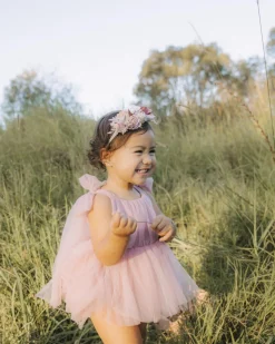 English Rose Dusty Rose Baby Girl Romper