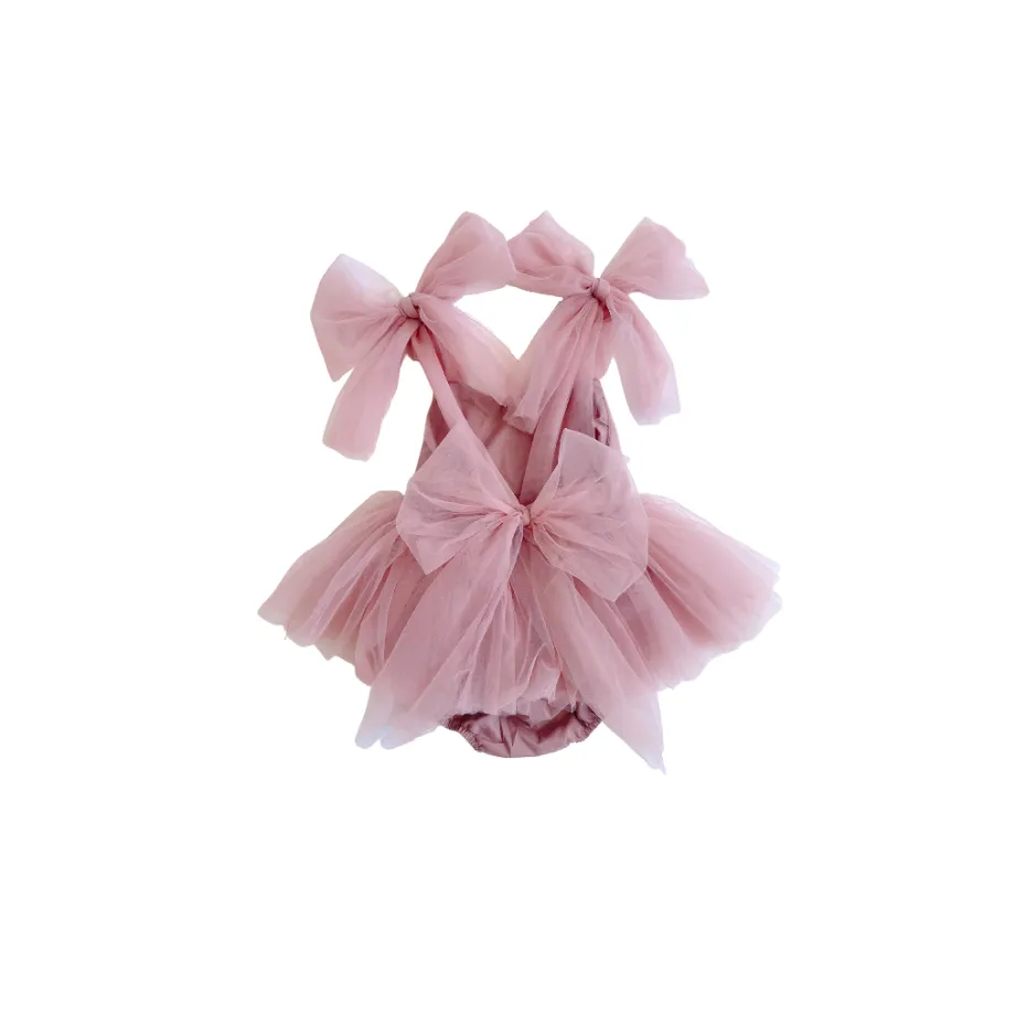 English Rose Dusty Rose Baby Girl Romper