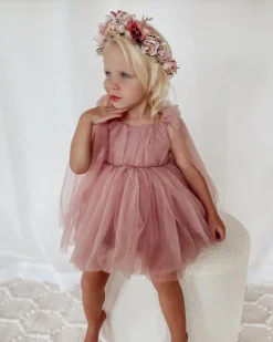 English Rose Dusty Rose Flower Girl Dress