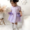 Evie Lou Purple Gingham Girls Dress