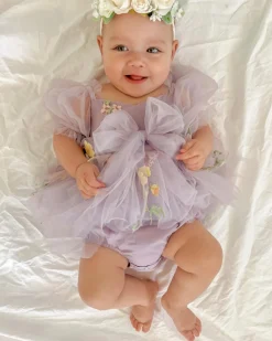 Farah White Stretch Baby Girls Flower Crown