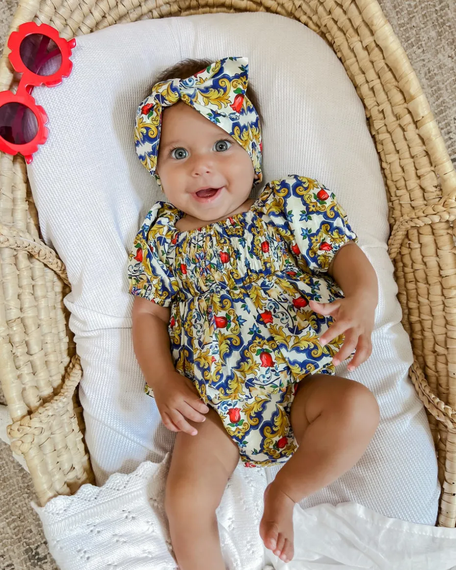 Florence Rose Baby Girl Floral Romper