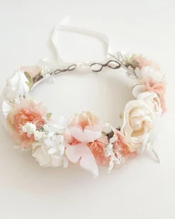 Flutter Peaches and Cream Girls Flower Crown