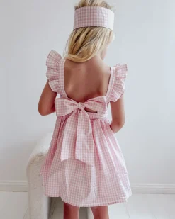 Frankie June Pink Gingham Girls Dress