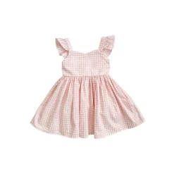 Frankie June Pink Gingham Girls Dress