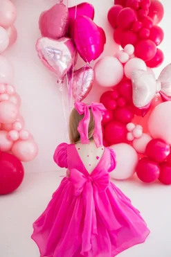 Fuchsia Pink Organza Girls Hair Bow