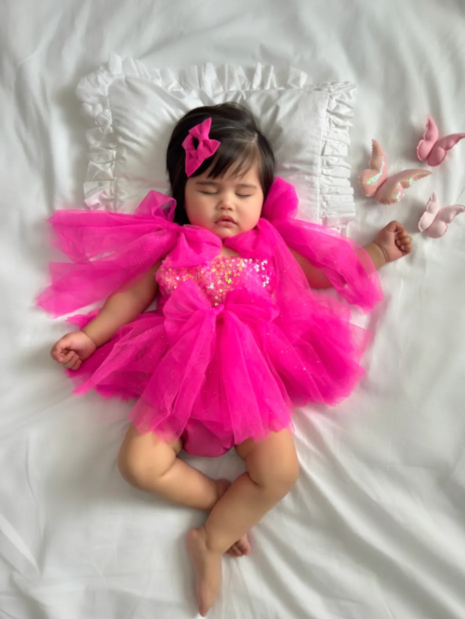 Fuchsia Pink Sparkle Baby Girl Hair Accessories