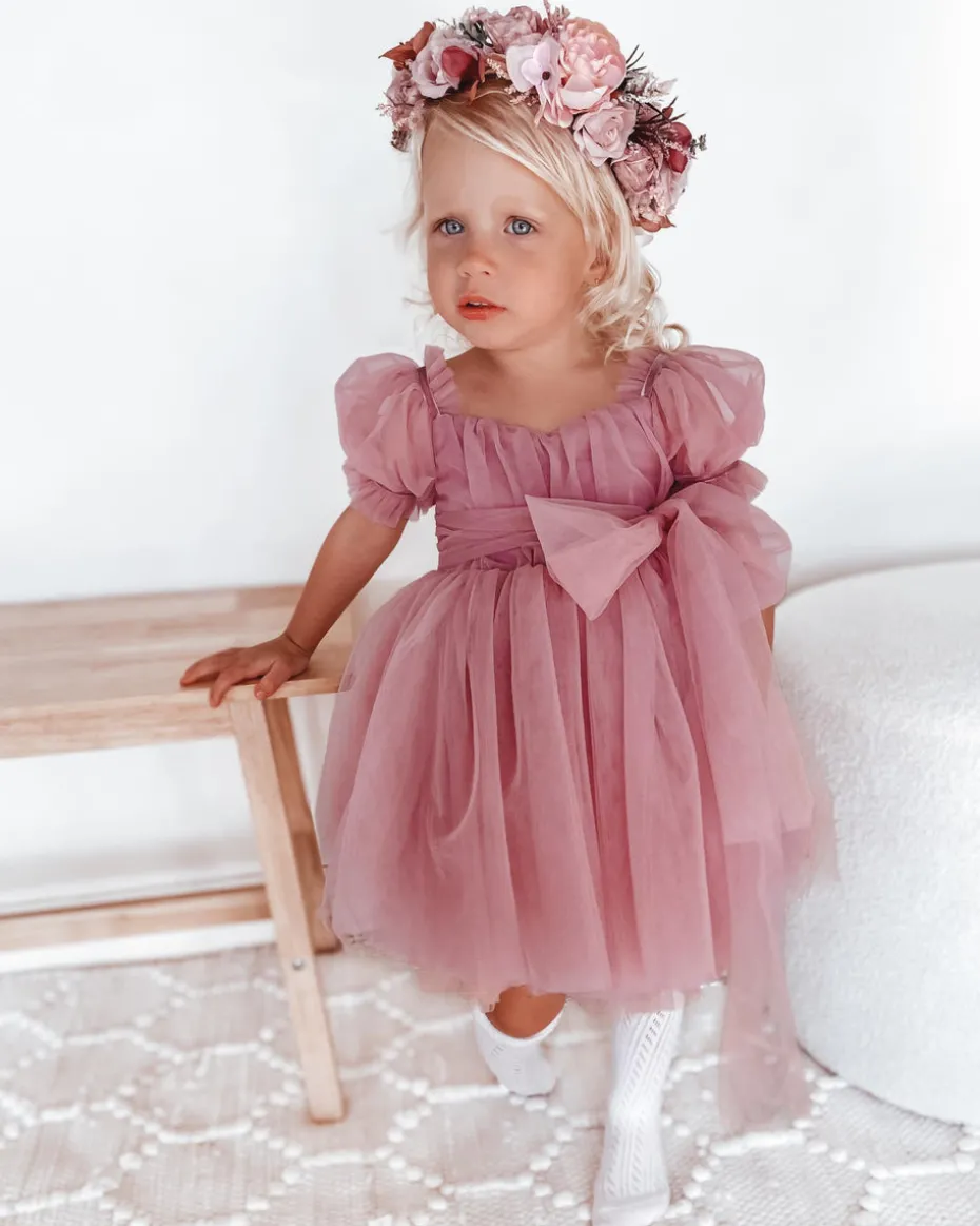 Gardenia Dusty Rose Flower Girl Dress