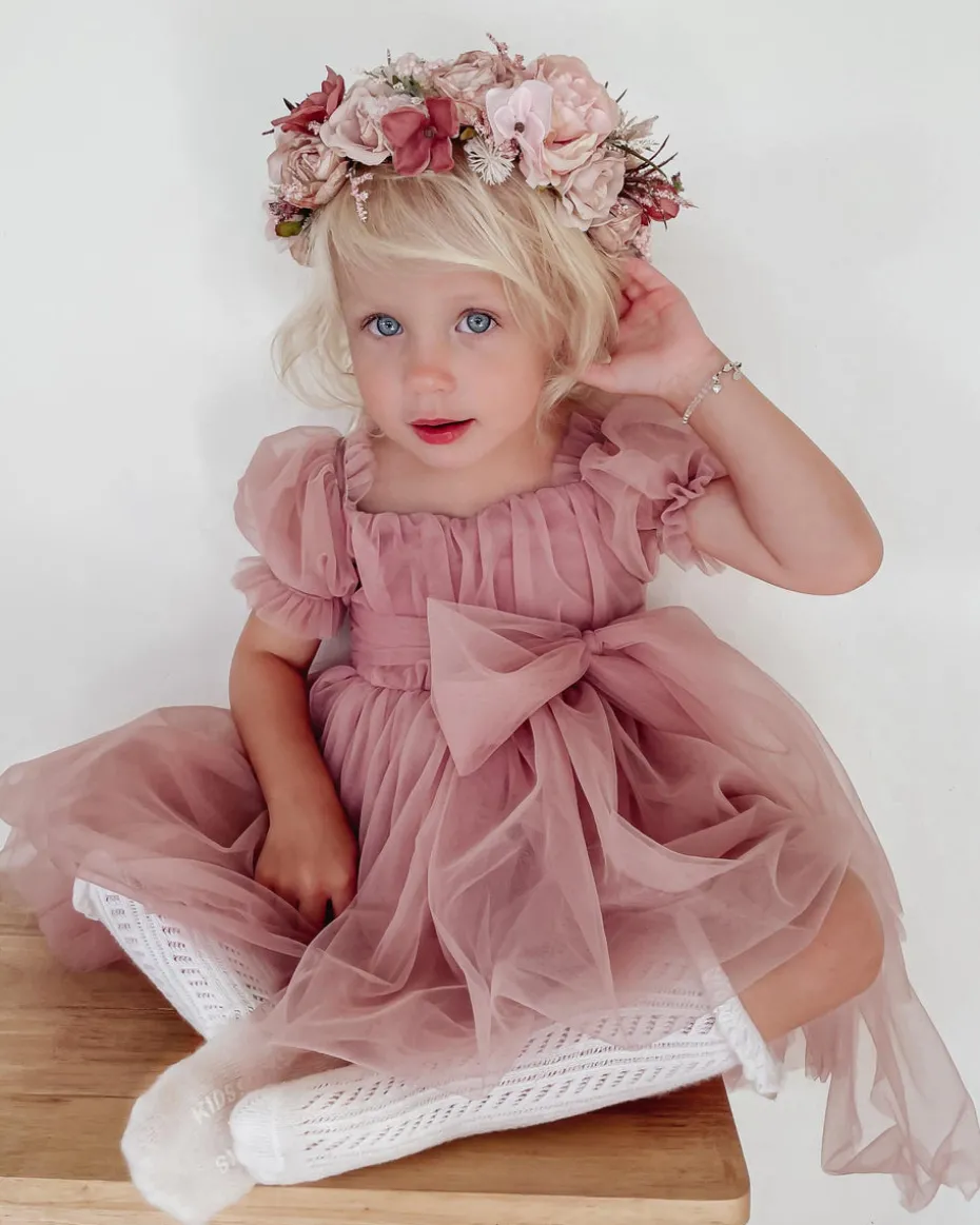 Gardenia Dusty Rose Flower Girl Dress