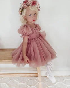 Gardenia Dusty Rose Flower Girl Dress
