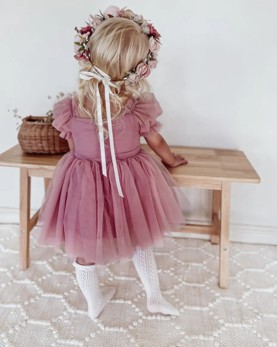 Gardenia Dusty Rose Flower Girl Dress