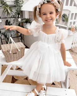 Gardenia White Flower Girl Dress