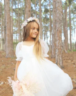 Gardenia White Flower Girl Dress