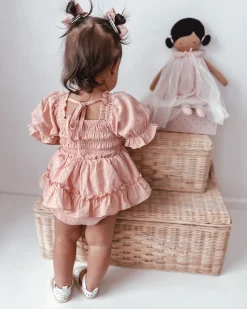 Georgette Dusty Rose Baby Girl Romper