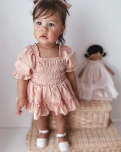 Georgette Dusty Rose Baby Girl Romper