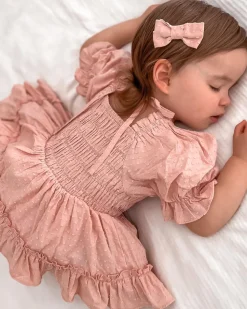 Georgette Dusty Rose Baby Girl Romper