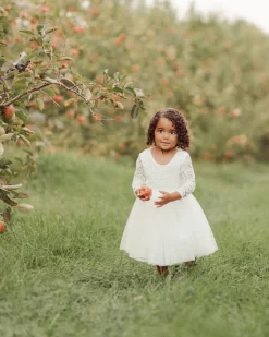 Giselle White Flower Girls Dress