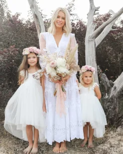 Grace High Low White Flower Girl Dress