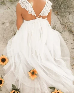 Grace High Low White Flower Girl Dress