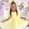 Hattie Belle Canary Lemon Girls Party Dress